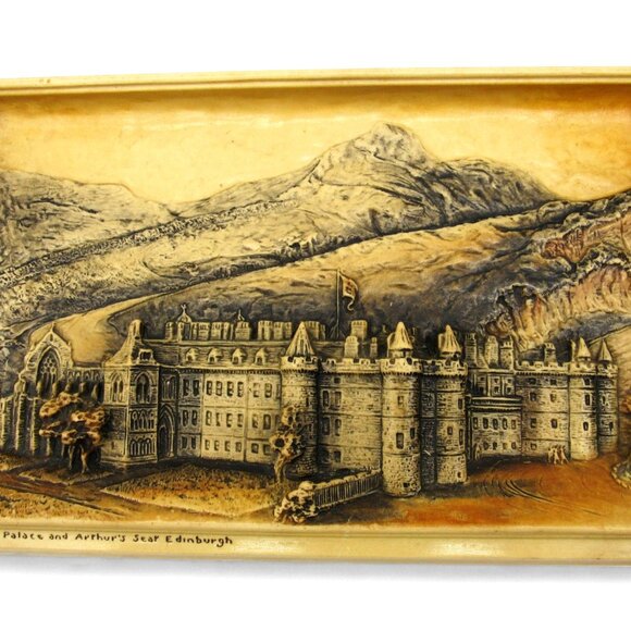 Ivorex EDINBURGH LANDMARKS Holyrood Palace And Arthur's Seat 3D England Vintage - Picture 1 of 10